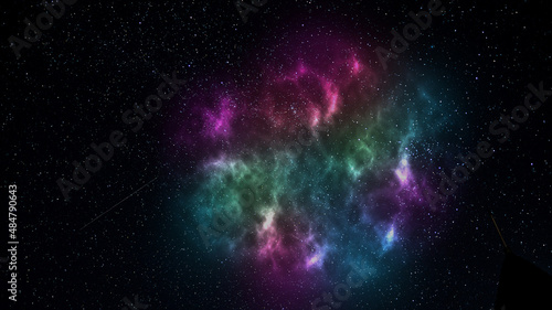 Fototapeta Naklejka Na Ścianę i Meble -  美しい宇宙の銀河惑星