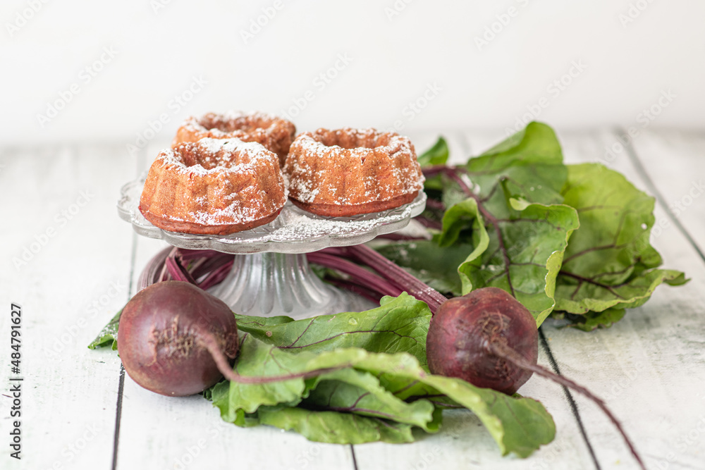 Beet mini cakes