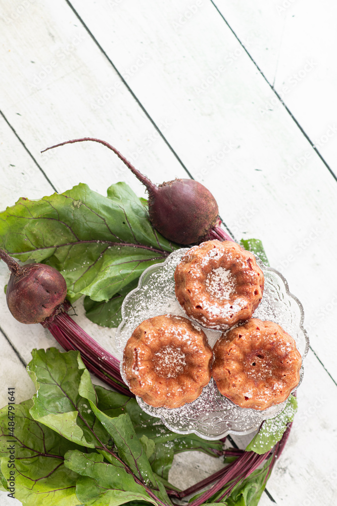 Beet mini cakes