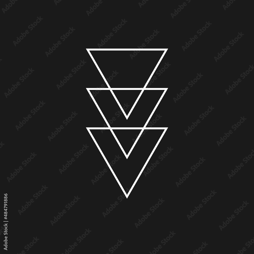 Retrowave contour triangle 1980s style. Retrowave black and white outline triangle design element for poster, cover, banner, merch in vaporwave style. Retrowave contour triangle 1980s style. Retrowave black and white outline triangle design element for poster, cover, banner, merch in vaporwave style.