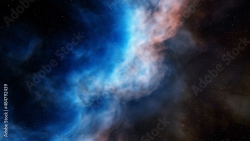 Fototapeta Naklejka Na Ścianę i Meble -  science fiction illustrarion, colorful space background with stars