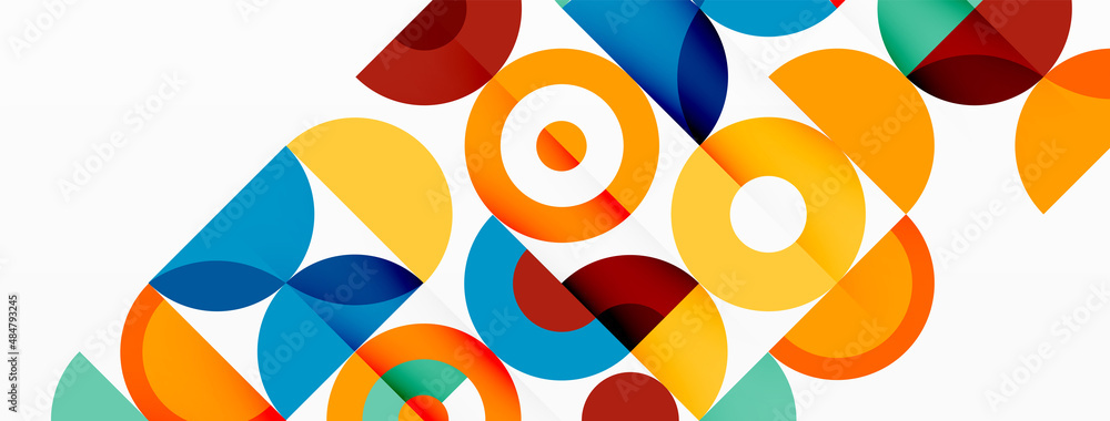Obraz premium Colorful circle abstract background. Template for wallpaper, banner, presentation, background