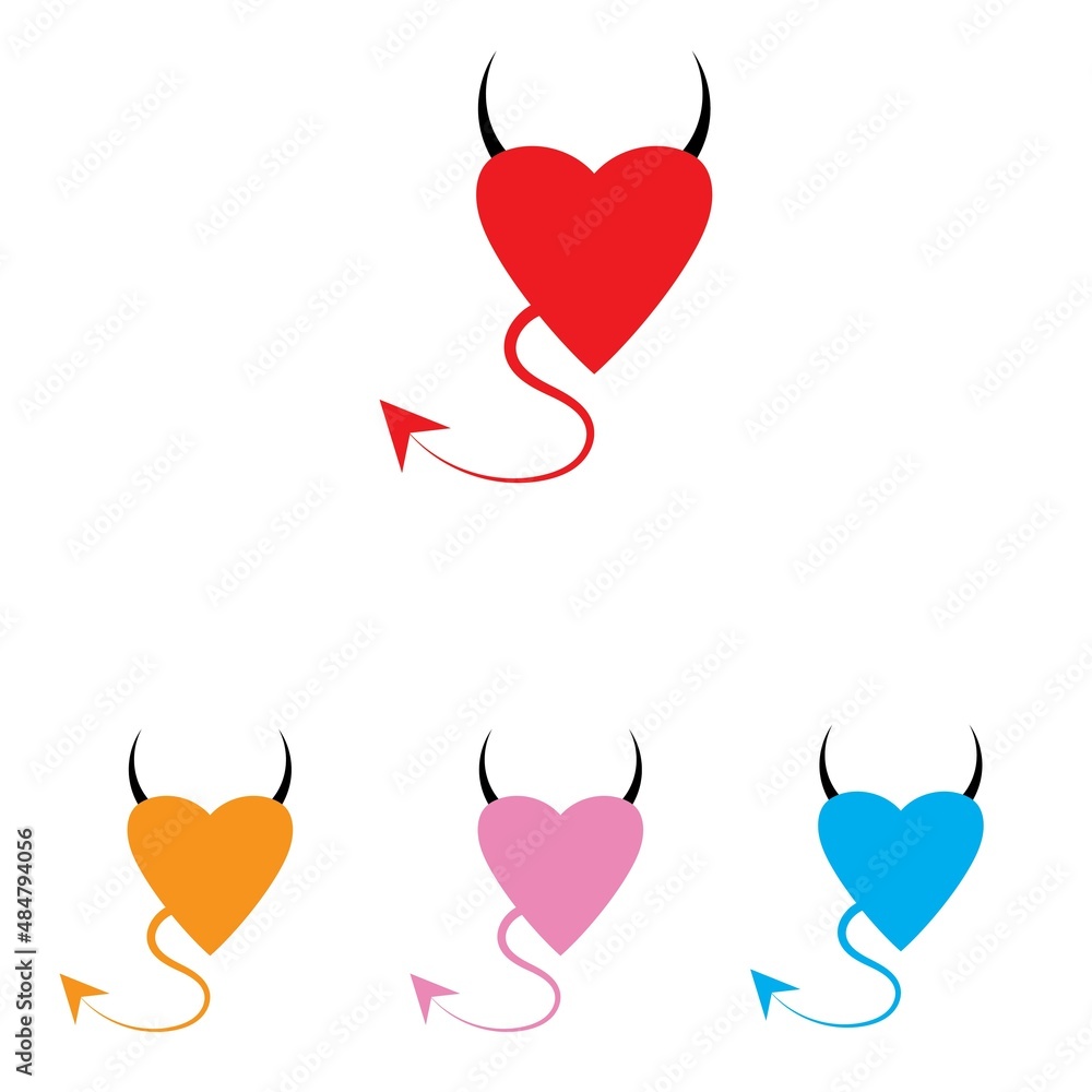 Heart Devil logo vector template Heart Devil logo vector template