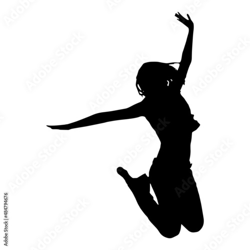 silhouette of a jumping girl