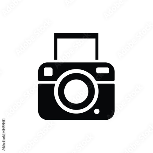 Polaroid camera icon vector isolated on white, sign and symbol illustration.