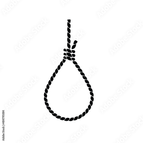 Noose icon vector isolated on white, sign and symbol illustration.