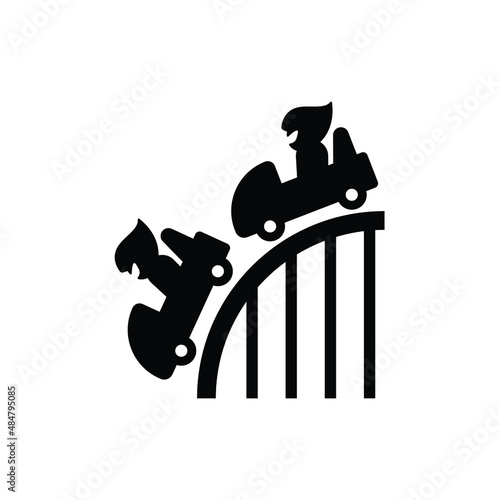 Roller coaster icon vector isolated on white, sign and symbol illustration.