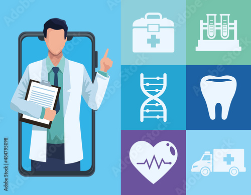 doctor with icons