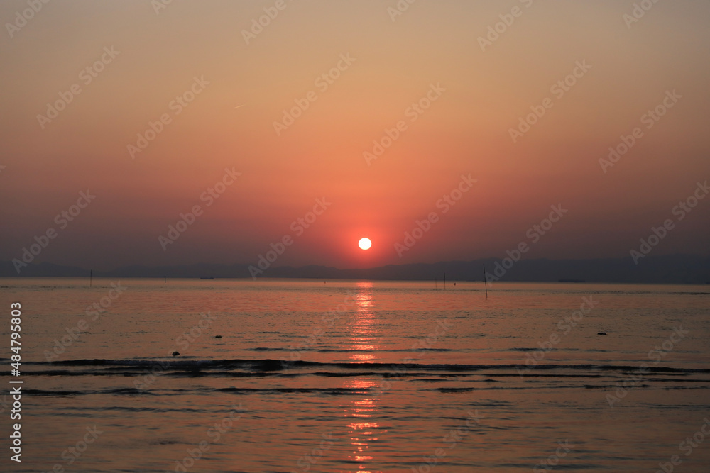 sunset over the sea sunset over the sea