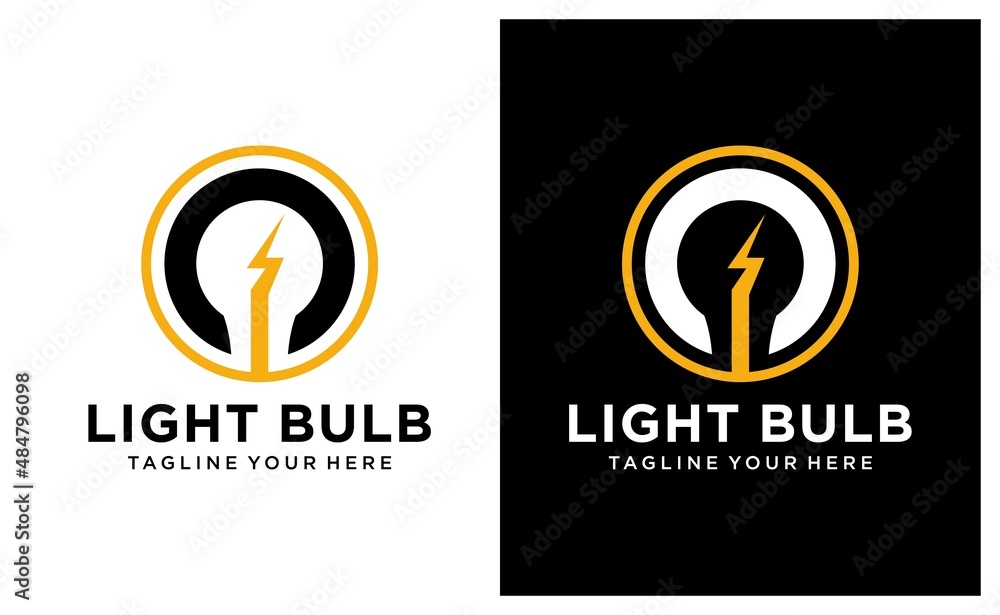 Electrical contractor light bulb and lightning logo design. Electric light, construction, current and electricity. vector design and illustration. on a black and white background. Electrical contractor light bulb and lightning logo design. Electric light, construction, current and electricity. vector design and illustration. on a black and white background.