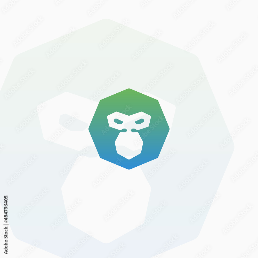 Friendly Gorilla Smiling Monkey Ape Animal Nature Logo Friendly Gorilla Smiling Monkey Ape Animal Nature Logo
