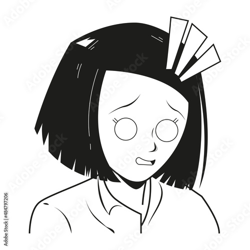 surprised anime woman