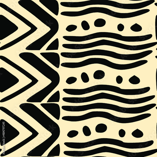 seamless ethnic pattern with tribal elements