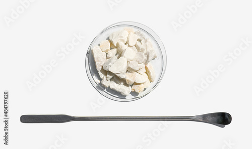 Canvas Print Closeup chemical ingredient on white laboratory table