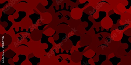 Dark green, red vector template with flu signs.