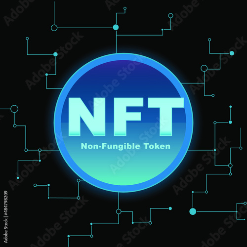 NFT non fungible Token banner art vector
