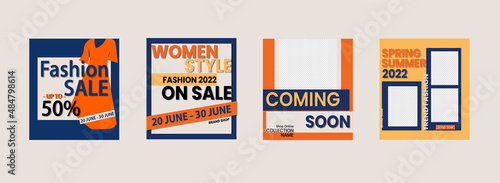 Social media feed post template sale promotion
 for fashion
