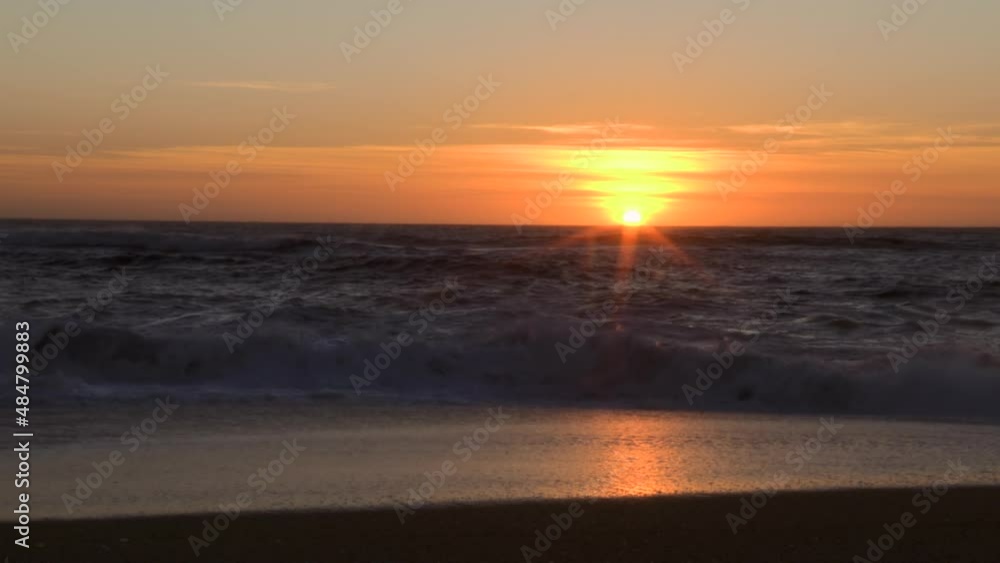Sunset Over The Sea From The Beach In Figueira da Foz, Portugal. - wide static Sunset Over The Sea From The Beach In Figueira da Foz, Portugal. - wide static