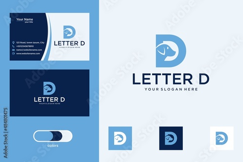 letter d with dog logo design