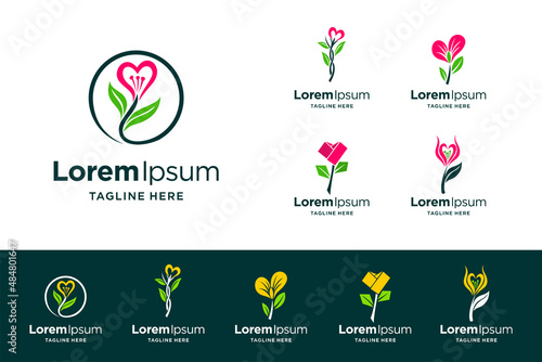 flower logo with multiple concept