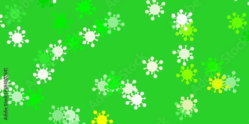 Light green, yellow vector template with flu signs.