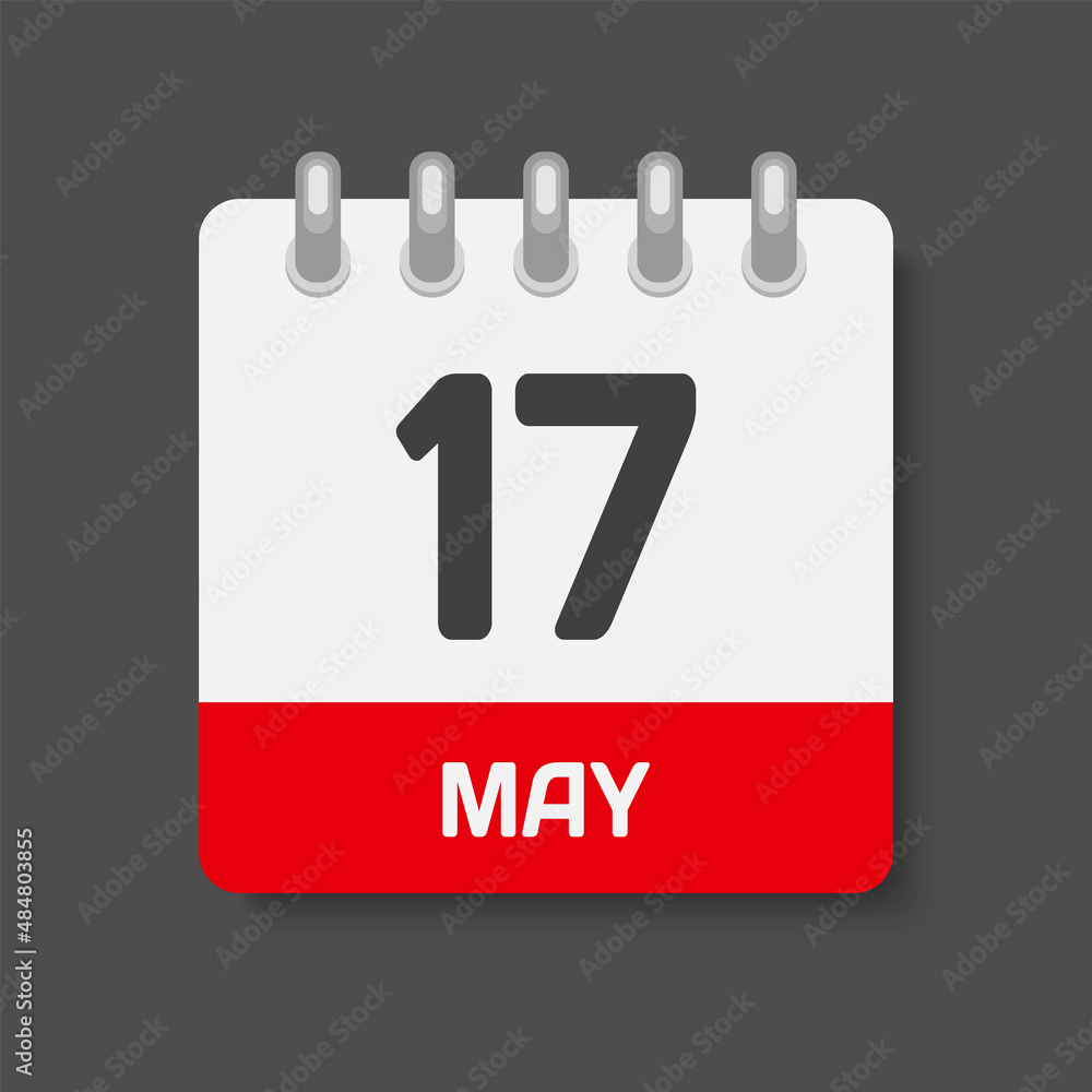 Icon day date 17 May, template calendar page Icon day date 17 May, template calendar page