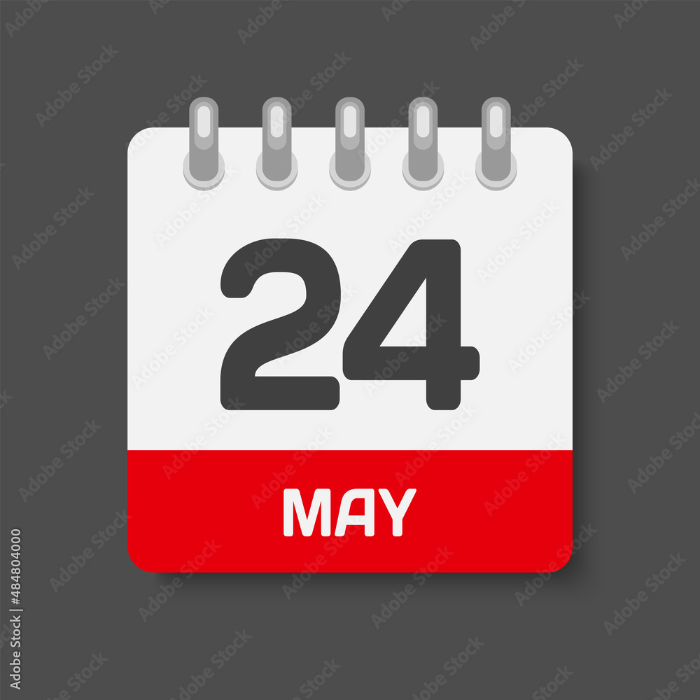 Icon day date 24 May, template calendar page Icon day date 24 May, template calendar page