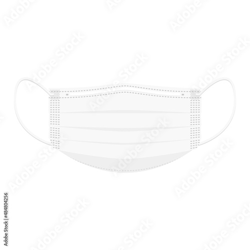 Vector illustration of medical face mask isolated on background.