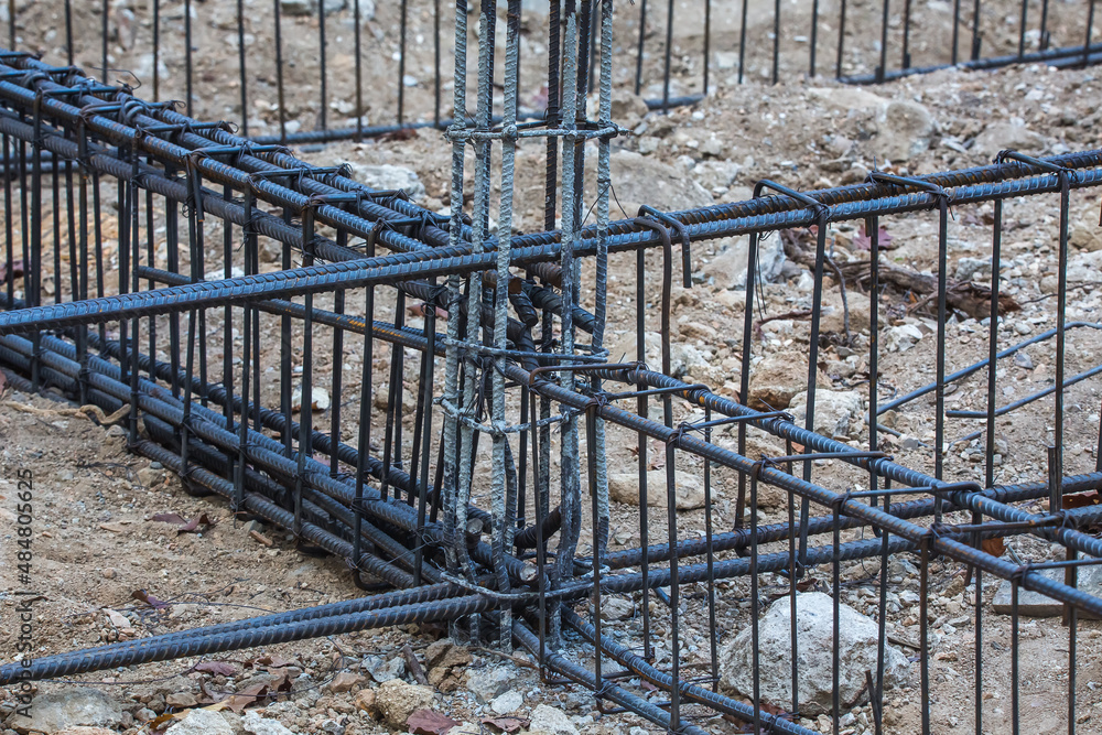 Metal armature.engineering.rebar used in construction Metal armature.engineering.rebar used in construction