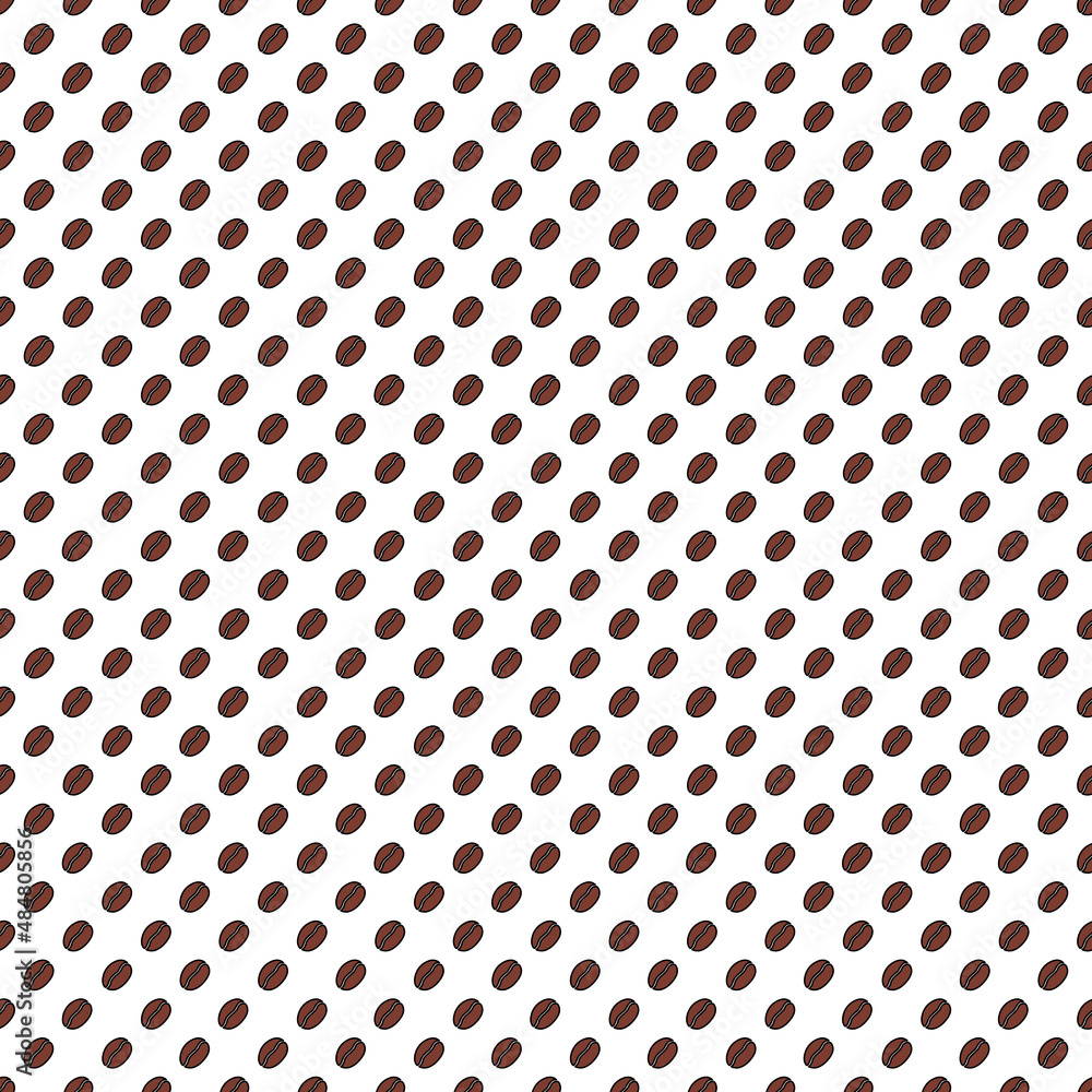 Seamless coffee bean pattern background