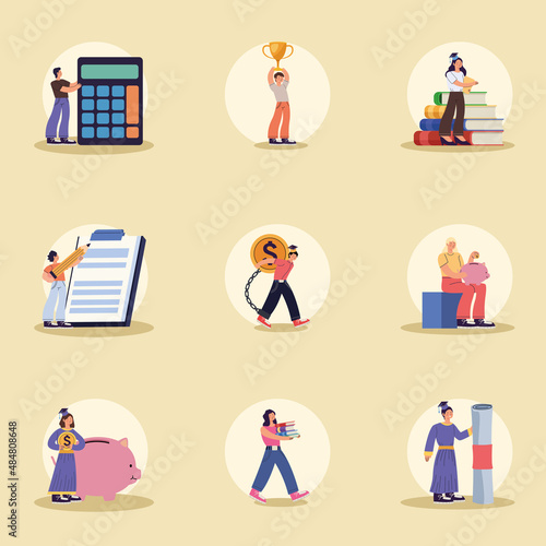 people with icons