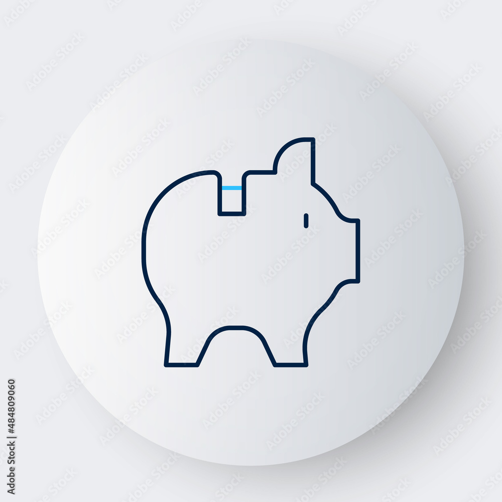 Line Piggy bank icon isolated on white background. Icon saving or accumulation of money, investment. Colorful outline concept. Vector Line Piggy bank icon isolated on white background. Icon saving or accumulation of money, investment. Colorful outline concept. Vector