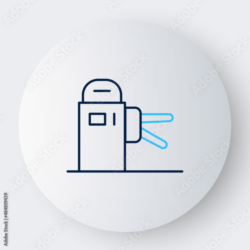 Line Turnstile icon isolated on white background. Colorful outline concept. Vector