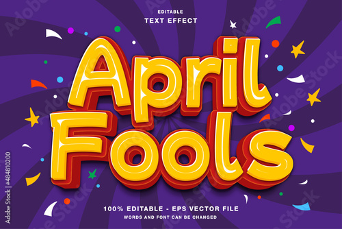 April Fools Lettering 3D Editable Text Effect