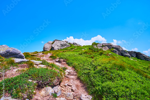 The hike to the Mount Eared Stone, Chornohora Mountain Range, Carpathians, Ukraine photo