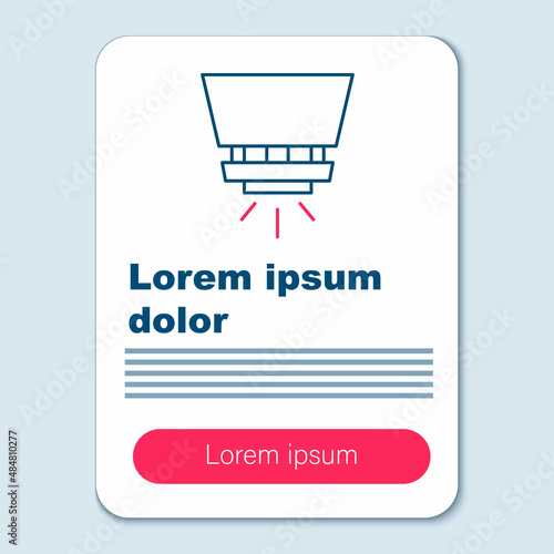 Line Fire sprinkler system icon isolated on grey background. Sprinkler, fire extinguisher solid icon. Colorful outline concept. Vector