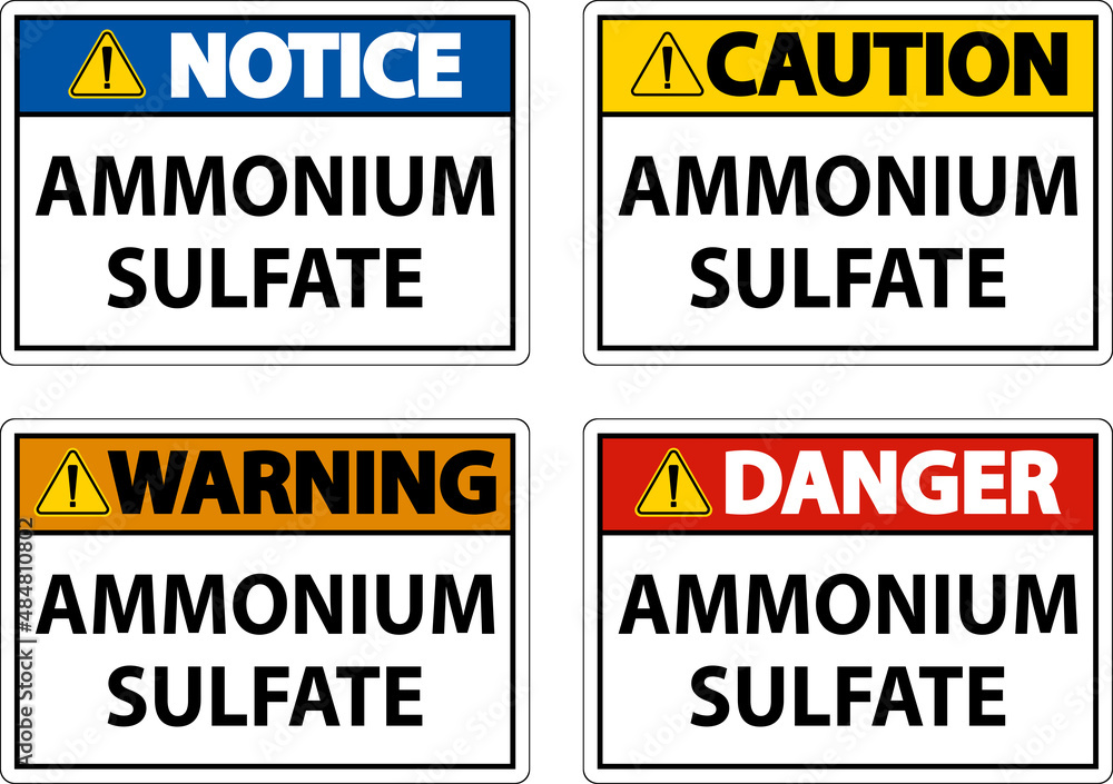 Danger Ammonium Sulfate Symbol Sign On White Background Danger Ammonium Sulfate Symbol Sign On White Background