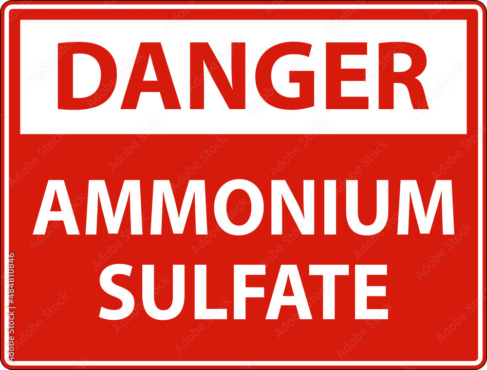 Danger Ammonium Sulfate Symbol Sign On White Background Danger Ammonium Sulfate Symbol Sign On White Background