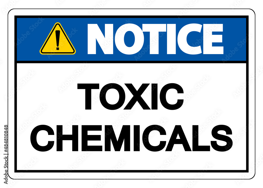 Fototapeta premium Notice Toxic Chemicals Symbol Sign On White Background
