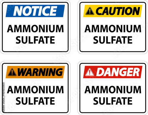 Danger Ammonium Sulfate Symbol Sign On White Background