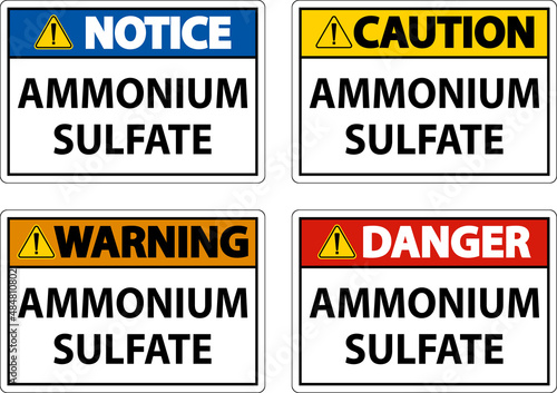 Danger Ammonium Sulfate Symbol Sign On White Background