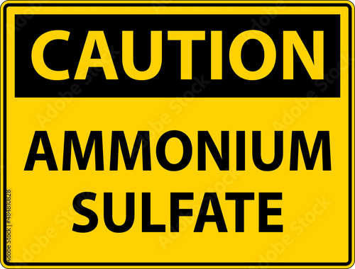 Caution Ammonium Sulfate Symbol Sign On White Background