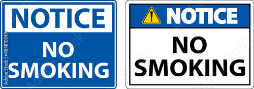 Notice No Smoking Symbol Sign On White Background