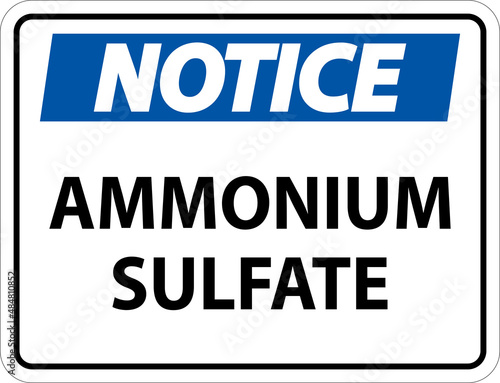 Notice Ammonium Sulfate Symbol Sign On White Background