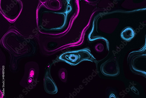 3d abstract background mirror dark fire reflecting light animal faces, masks, kaleidoscope, psychology test. For cards, decor and decoration