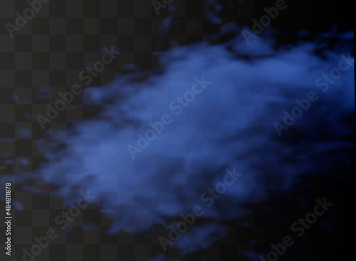 Fog or smoke isolated special effect on transparent background. Red vector cloudiness, mist or smog background. Vector illustration