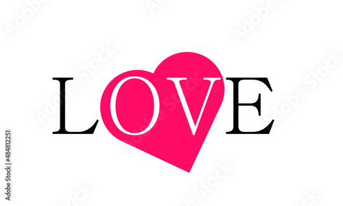 letter love with heart logo vector logo template