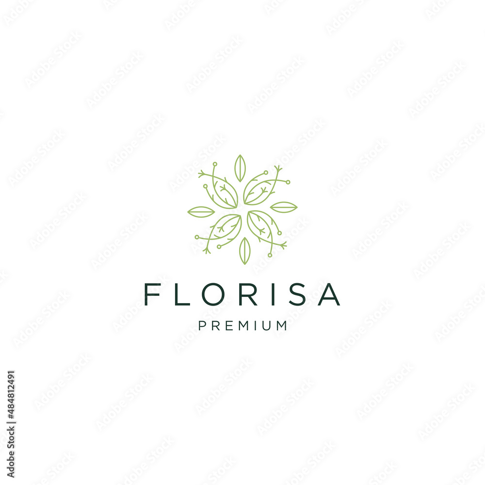 Flower logo with rose template Flower logo with rose template