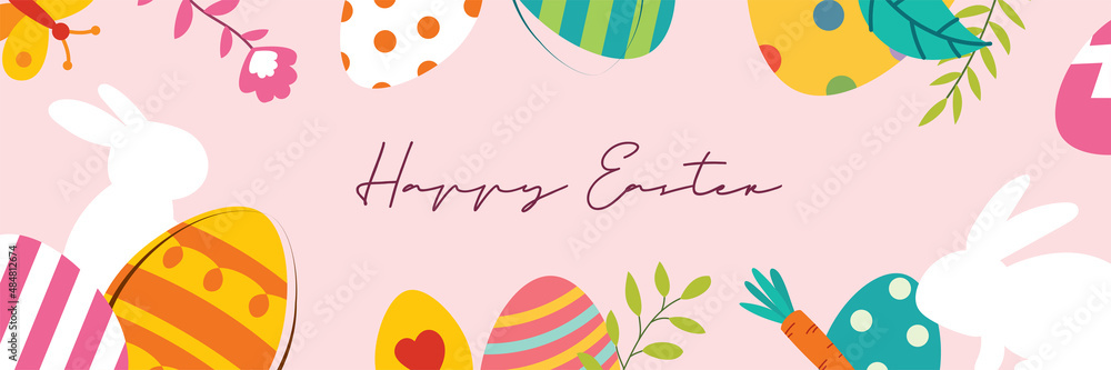Happy easter egg greeting card background template.Can be used for invitation, ad, wallpaper,flyers, posters, brochure. Happy easter egg greeting card background template.Can be used for invitation, ad, wallpaper,flyers, posters, brochure.