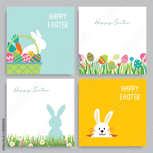 Happy easter egg greeting card background template.Can be used for invitation, ad, wallpaper,flyers, posters, brochure.